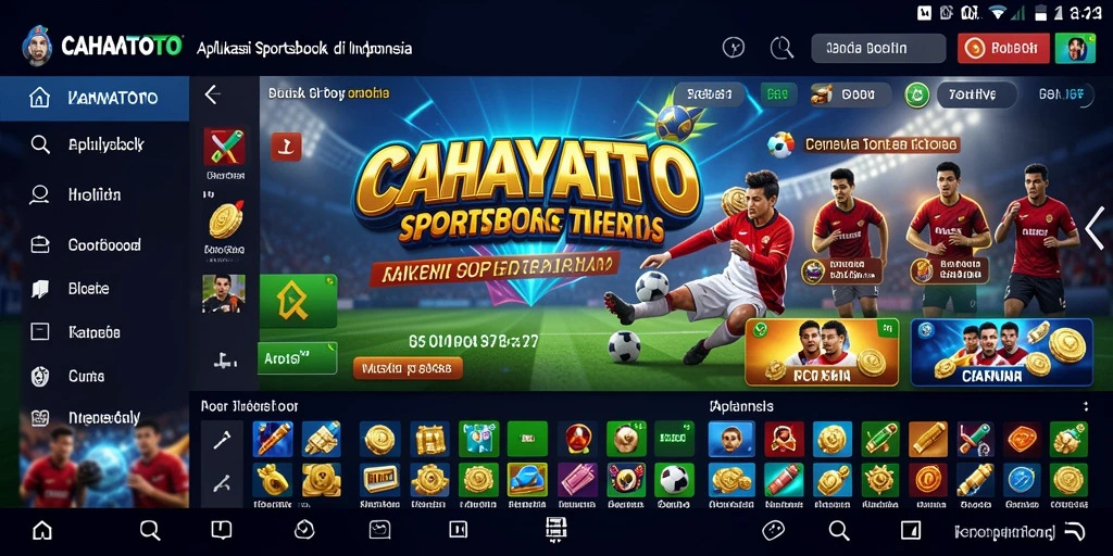 Tampilan utama CAHAYATOTO menampilkan berbagai pilihan taruhan olahraga.