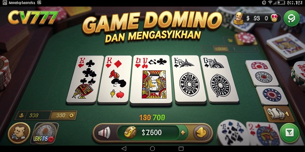 Screenshot utama CV777 menampilkan gameplay seru Domino.