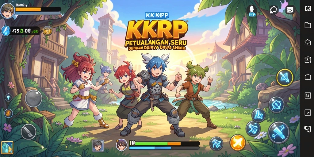Screenshot gameplay KKRP menampilkan aksi seru dalam dunia Anime.