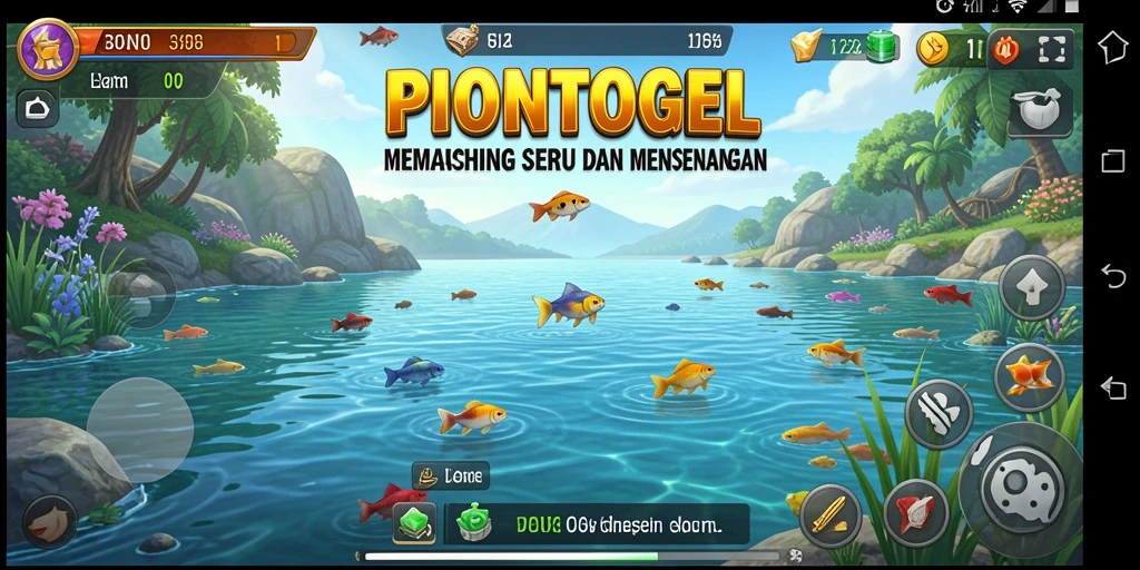 Screenshot utama PIONTOGEL menampilkan gameplay seru saat memancing.