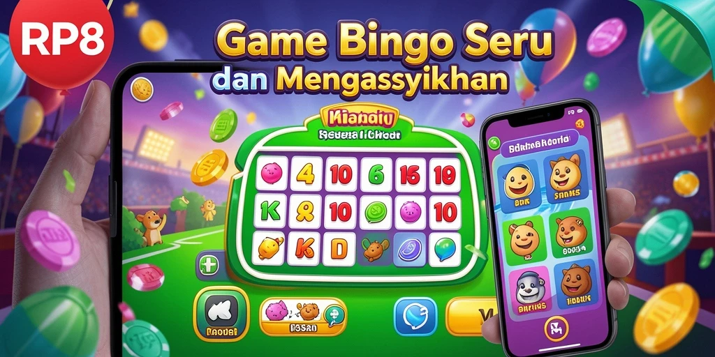 Screenshot RP8 menampilkan gameplay Bingo yang seru dan interaktif.