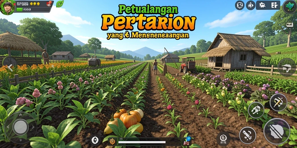 Tampilan screenshot RP888 menampilkan aktivitas pertanian yang seru dan interaktif.