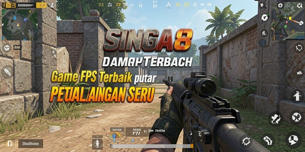 Tampilan gameplay seru dalam pertempuran FPS SINGA8.