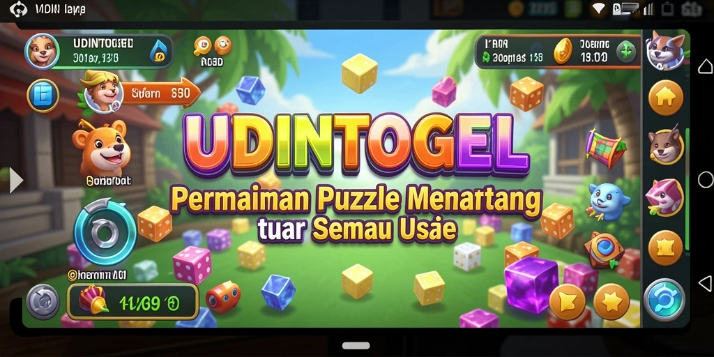 Screenshot gameplay UDINTOGEL dengan potongan puzzle yang menarik.
